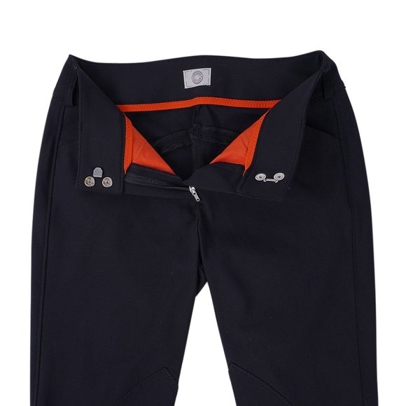 Hermes Swing Dressage Breeches Pant Black / Orange Trim 38 / 4 - Picture 6 of 10